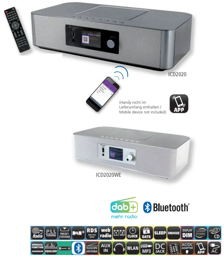 soundmaster 2023 24 Speaker Box Clock Radio Turntable1 - ICD1010AN1