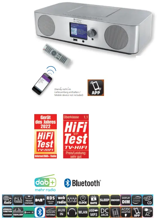 soundmaster 2023 24 Speaker Box Clock Radio Turntable1 - ICD2060SI