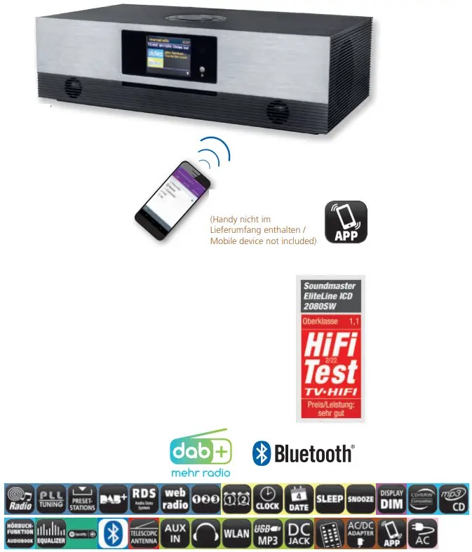 soundmaster 2023 24 Speaker Box Clock Radio Turntable1 - PL7111