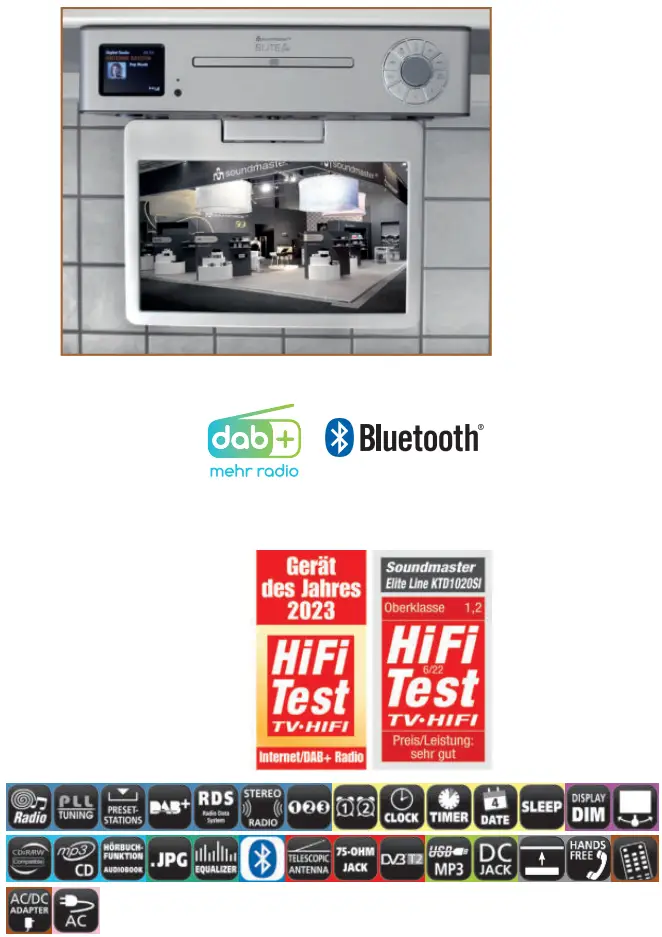 soundmaster 2023 24 Speaker Box Clock Radio Turntable1 - PL9103