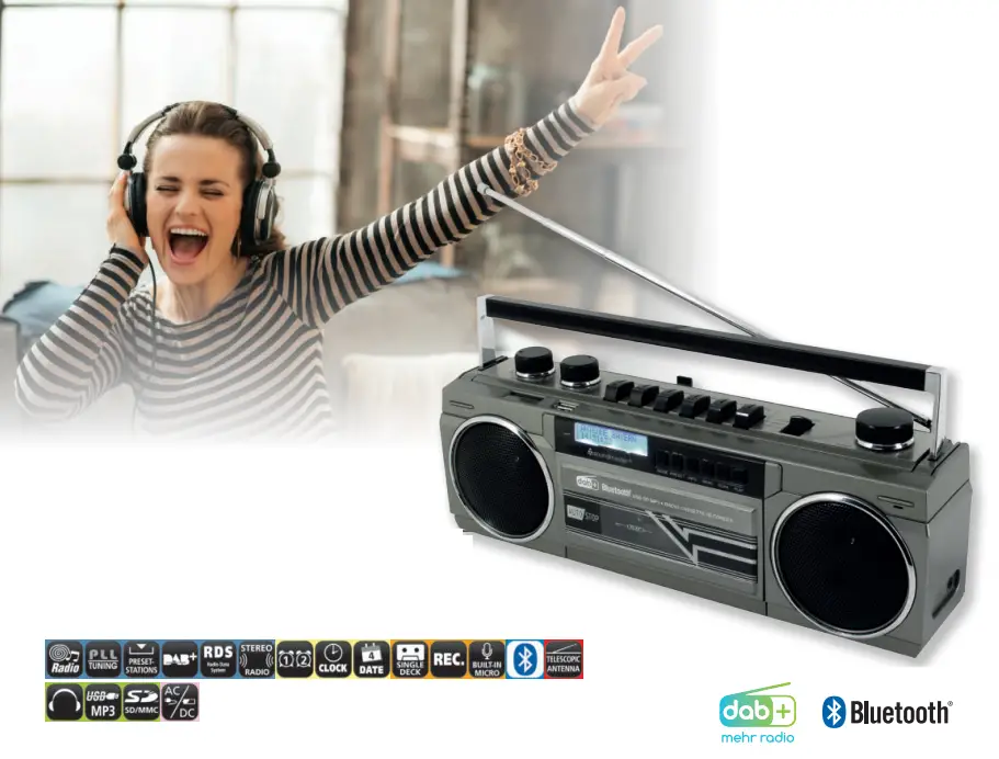 soundmaster 2023 24 Speaker Box Clock Radio Turntable1 - SRR70TI