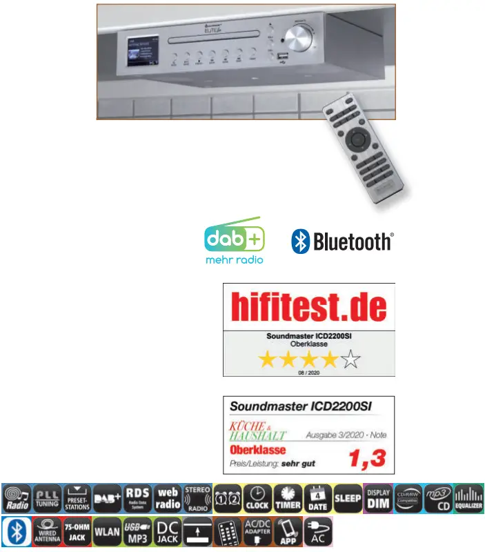 soundmaster 2023 24 Speaker Box Clock Radio Turntable1 - UR2180SI1