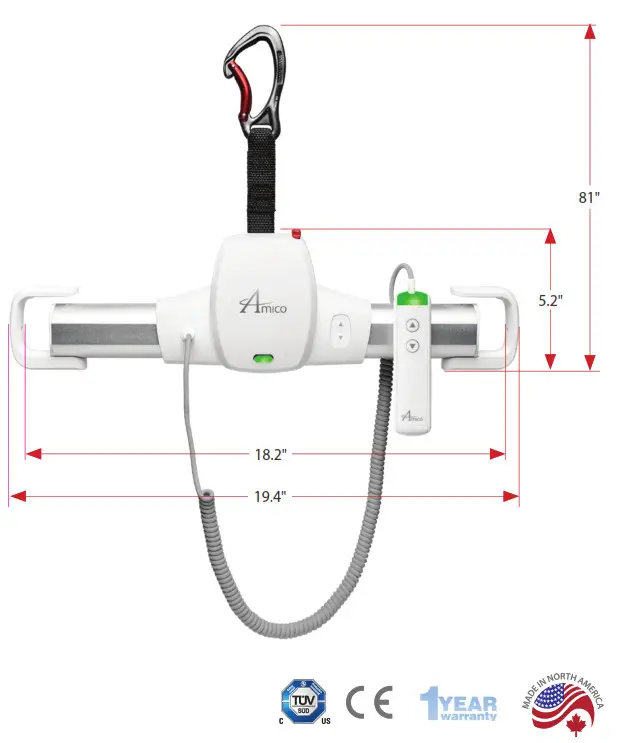 Amico GoLift Portable 450 Ceiling Hoist - fig 5