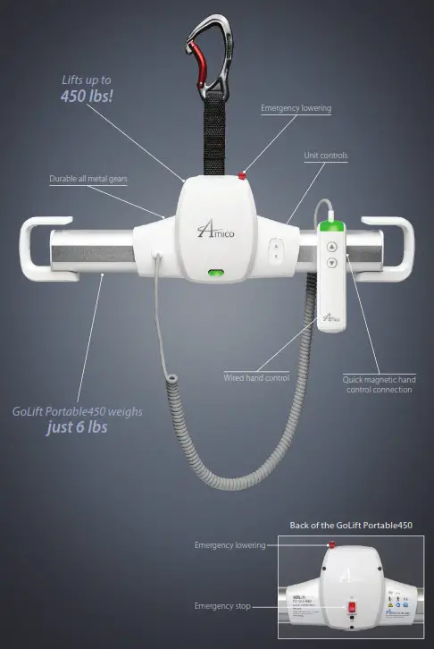 Amico GoLift Portable 450 Ceiling Hoist - fig6