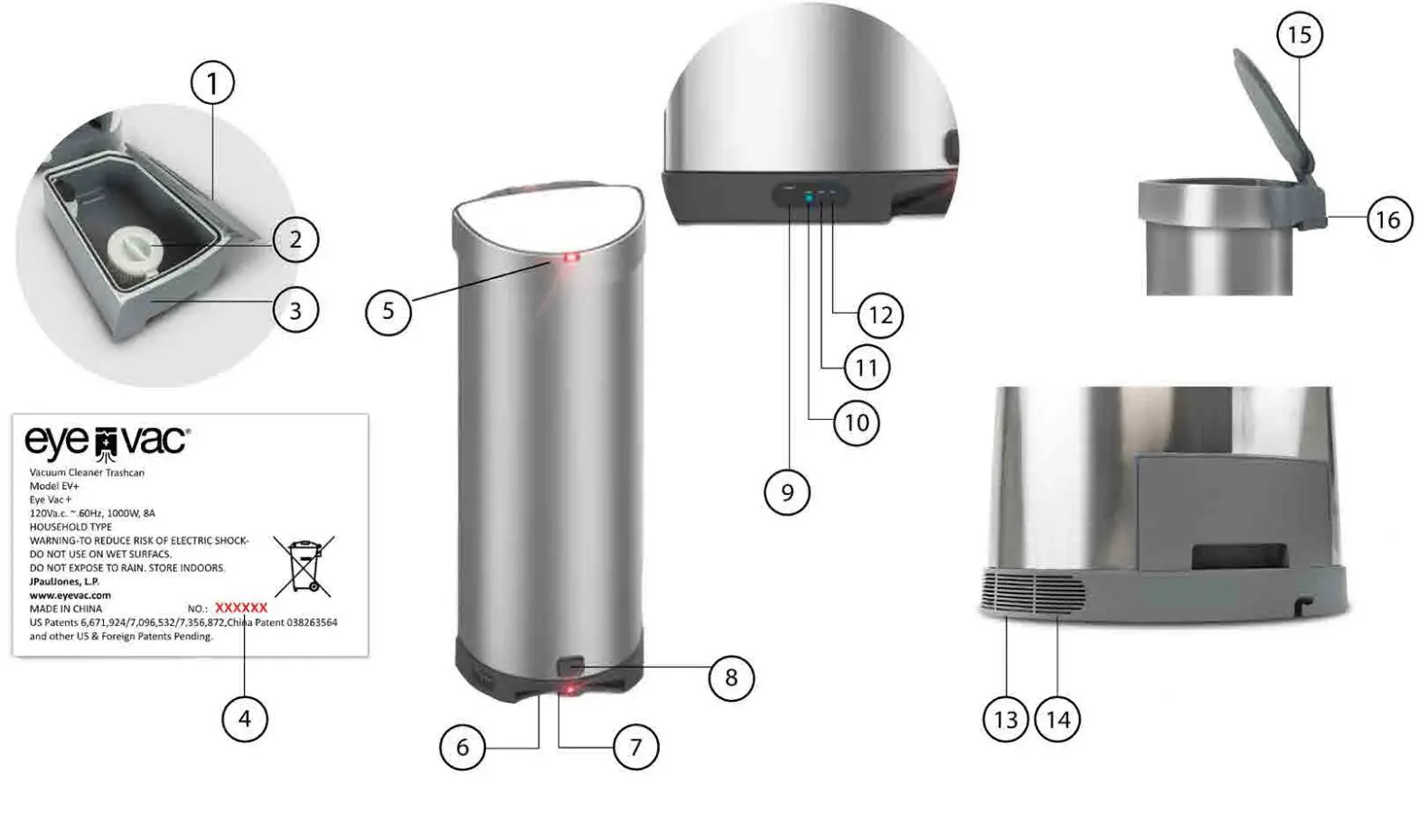 eye vac Vacuum Cleaner Trashcan - DESCRIPTION OF EYEVAC