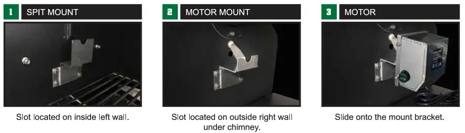 GREEN MOUNTAIN GRILL ROTISSERIE Kit - Mount Brackets Motor
