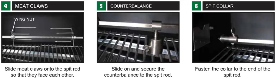 GREEN MOUNTAIN GRILL ROTISSERIE Kit - Spit Rod Components