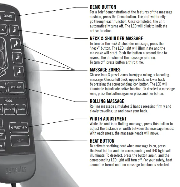 Homedics MCS-845HJ Shiatsu Elite II Massage Cushion with Soothing Heat Instruction -FCC STATEMENT2