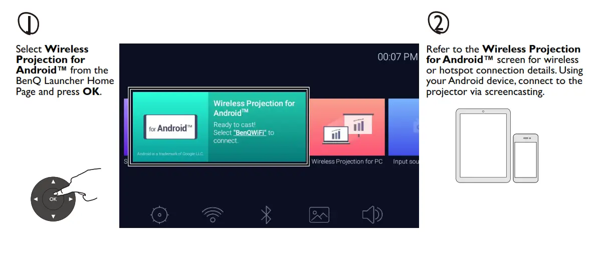 Wireless Projection - Android™ Devices
