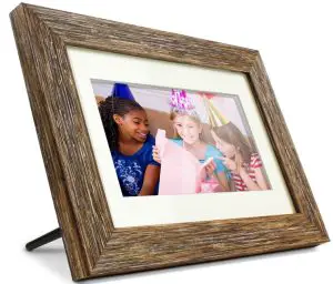 Aluratek ADPFD07F 7 Inch Distressed Wood Digital Photo Frame