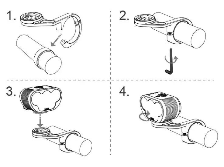 MAGICSHINE Monteer 8000S V2.0 MTB Light with Remote Control User Manual - How to Install