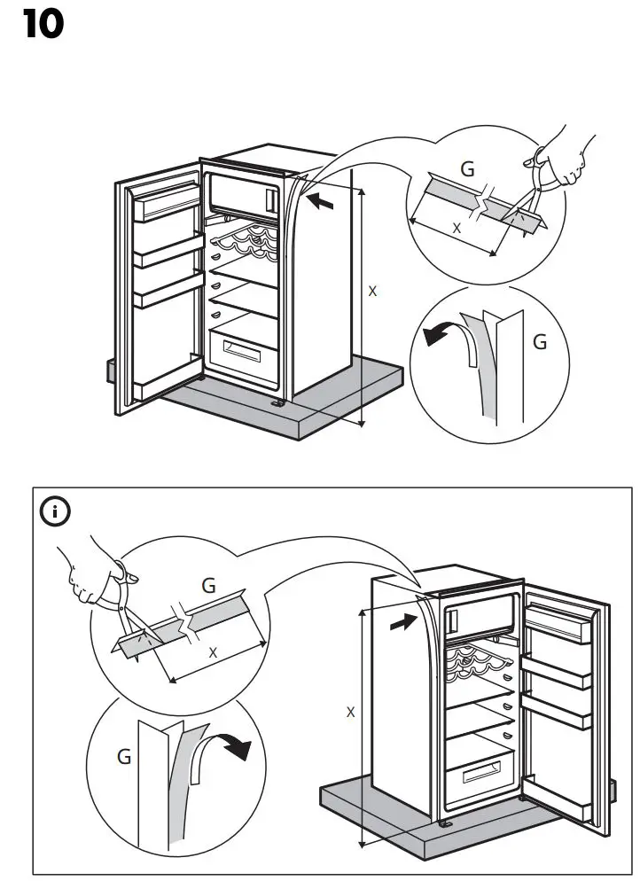 IKEA 404.964.66 FORKYLD Fridge with Freezer Compartment Instruction Manual - Installation 10