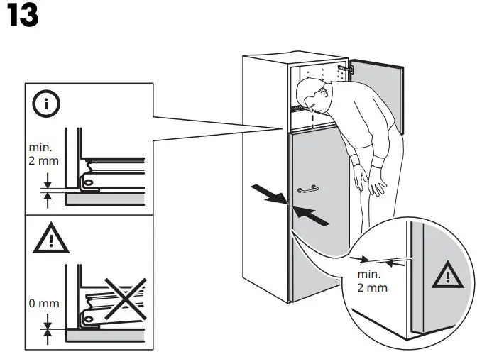 IKEA 404.964.66 FORKYLD Fridge with Freezer Compartment Instruction Manual - Installation 13