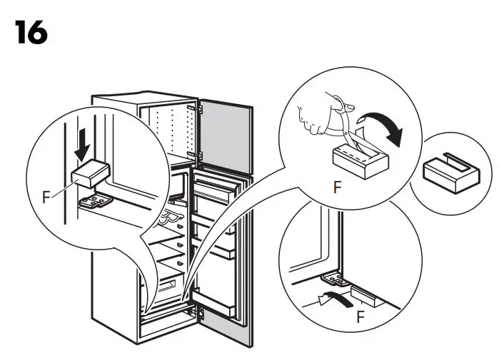 IKEA 404.964.66 FORKYLD Fridge with Freezer Compartment Instruction Manual - Installation 16