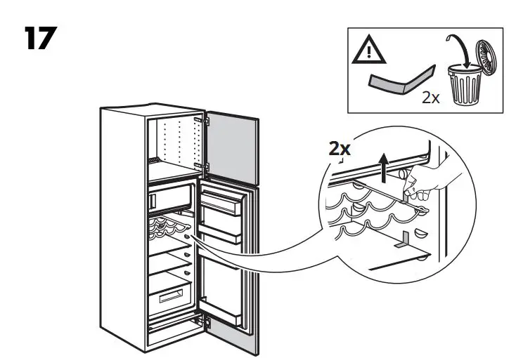 IKEA 404.964.66 FORKYLD Fridge with Freezer Compartment Instruction Manual - Installation 17