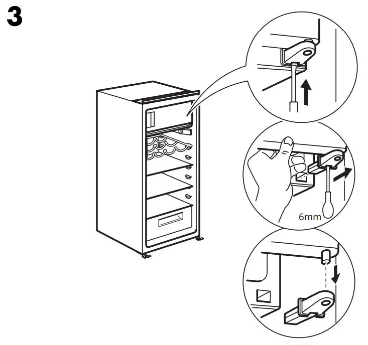 IKEA 404.964.66 FORKYLD Fridge with Freezer Compartment Instruction Manual - Installation 3