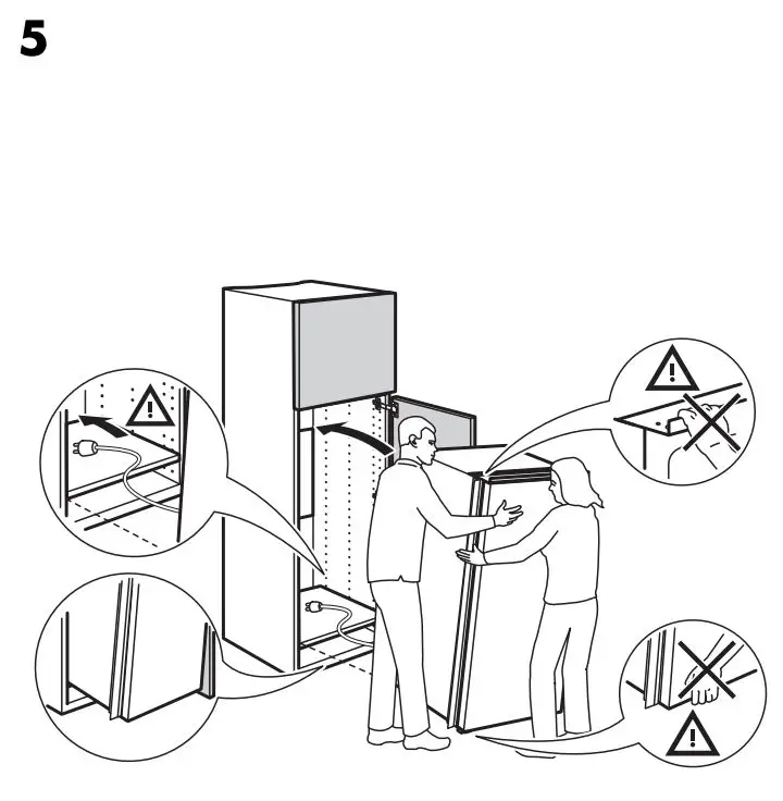 IKEA 404.964.66 FORKYLD Fridge with Freezer Compartment Instruction Manual - Installation 5-5