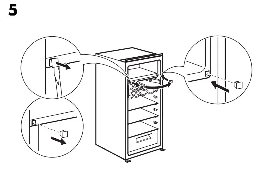 IKEA 404.964.66 FORKYLD Fridge with Freezer Compartment Instruction Manual - Installation 5