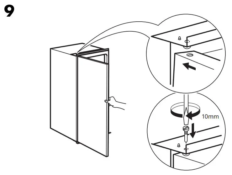 IKEA 404.964.66 FORKYLD Fridge with Freezer Compartment Instruction Manual - Installation 9