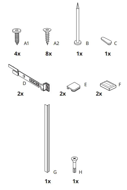IKEA 404.964.66 FORKYLD Fridge with Freezer Compartment Instruction Manual - Need Screw
