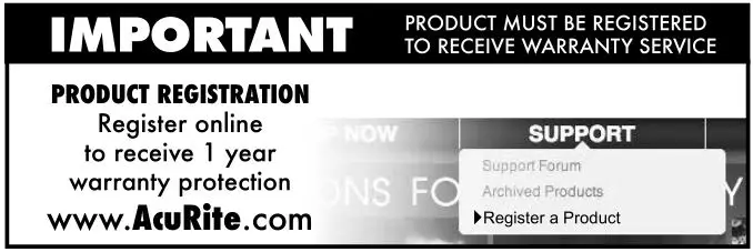 ACURITE Tower Sensor - PRODUCT REGISTRATION