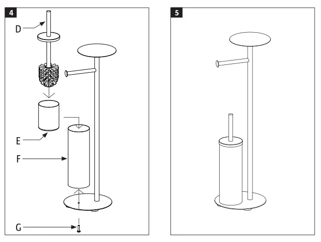 CUR AQUA 010583 Toilet Paper Holder with Brush - fig 1