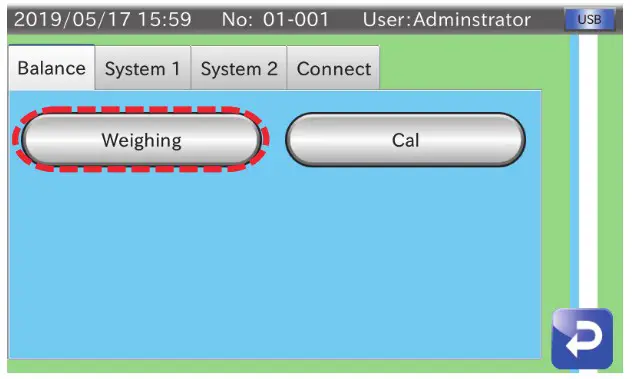 AND AD 4412 CW Weighing Indicator - Weighing unit, decimal point position and division 1