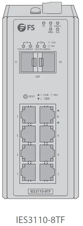 FS IES3110-8TF L2+ Managed Industrial Switch 1