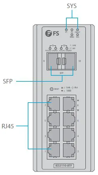FS IES3110-8TF L2+ Managed Industrial Switch 6
