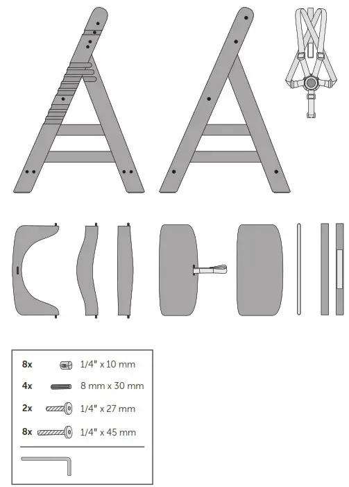 hauck 372414 Alpha Pop Wooden High Chair - Product Overview 1