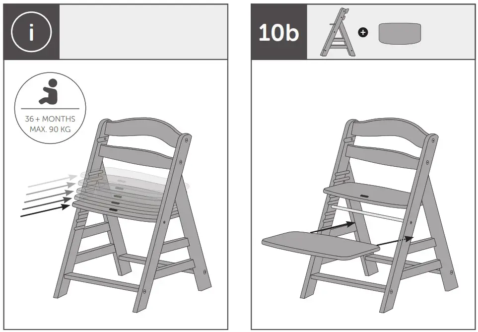 hauck 372414 Alpha Pop Wooden High Chair - Product Overview 48