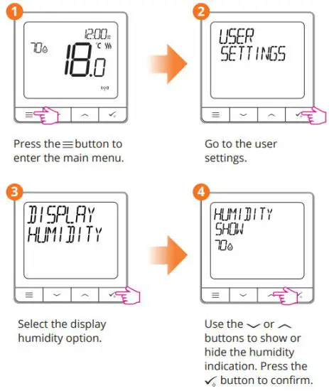Continal SQ610 Quantum Digital Thermostat - Display humidity