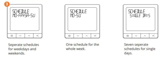 Continal SQ610 Quantum Digital Thermostat - Programming mode 2