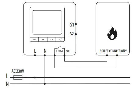 Continal SQ610 Quantum Digital Thermostat - Wiring diagram