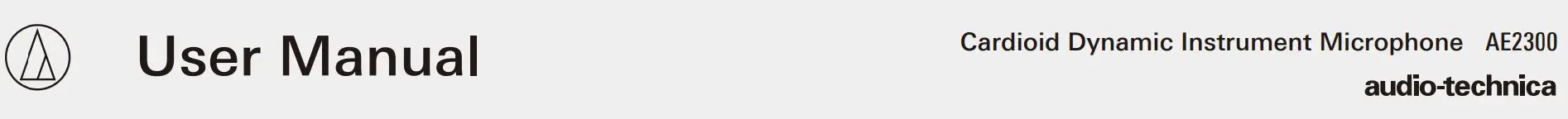 audio-technica Cardioid Dynamic Instrument Microphone User Manual