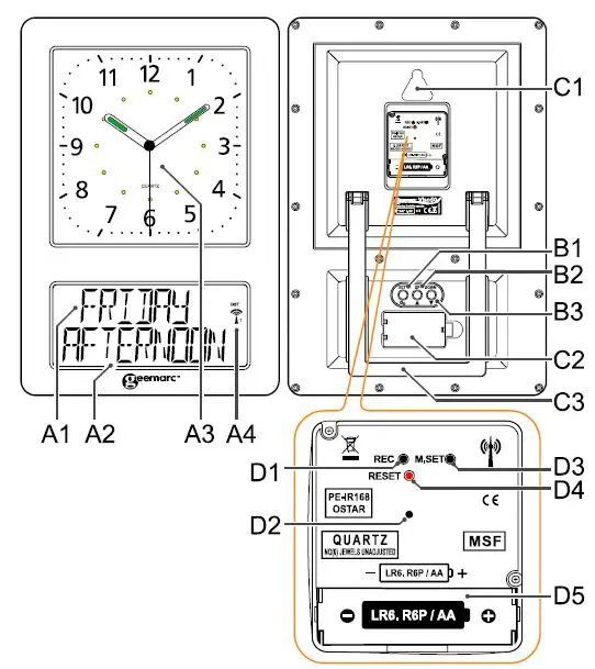 geemarc- VISO 50- Extra- Large- Atomic -Analogue- Clock -FIG 2