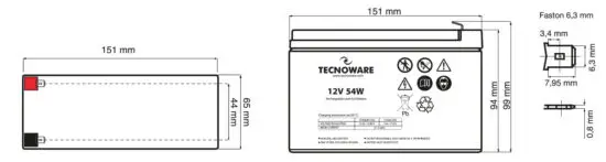 TECNOWARE Lead Sealed Battery 12 V Capacity 7 Ah - Power Battery 1