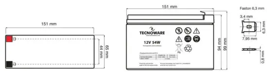 TECNOWARE Lead Sealed Battery 12 V Capacity 7 Ah - Power Battery 2
