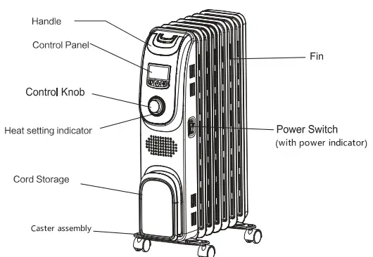 anko NY2311-13A1L Oil Filled Heater Radiator-fig2