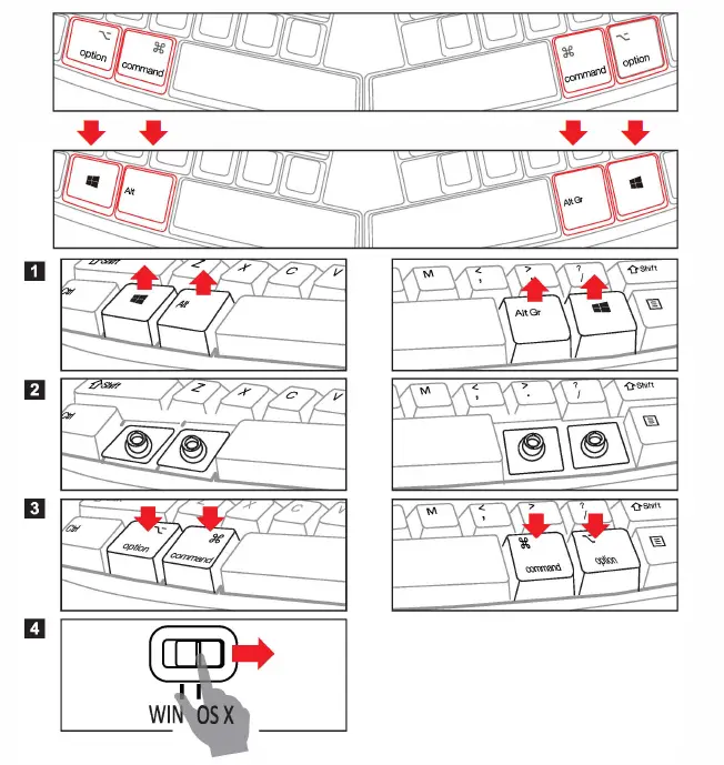 perixx 11354 Periboard-612 Wireless Ergonomic Split Keyboard with Dual Mode 2.4G fig 6