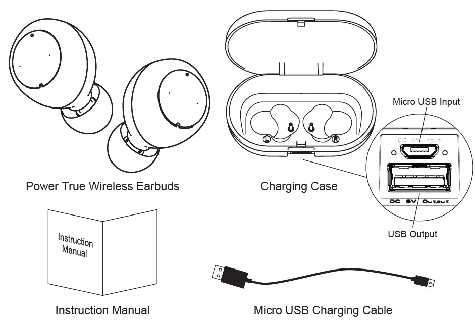 BASS JAXX EP-0622 Power True Wireless Earbuds FIG 1