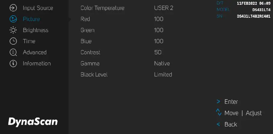 DynaScan DS431LT4 43 Inch Clean Back Digital Signage 23
