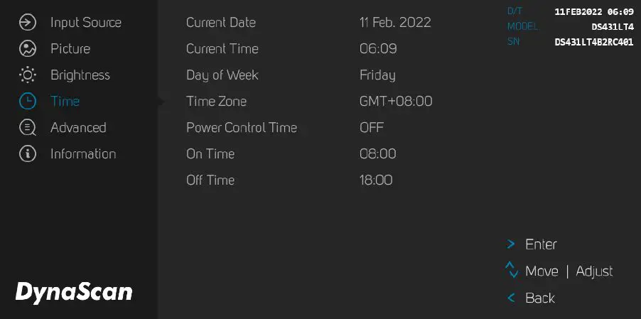 DynaScan DS431LT4 43 Inch Clean Back Digital Signage 25