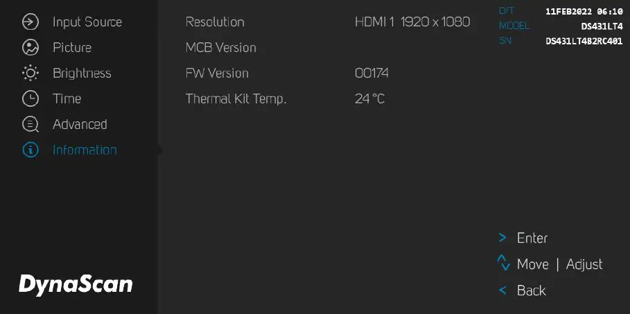 DynaScan DS431LT4 43 Inch Clean Back Digital Signage 27