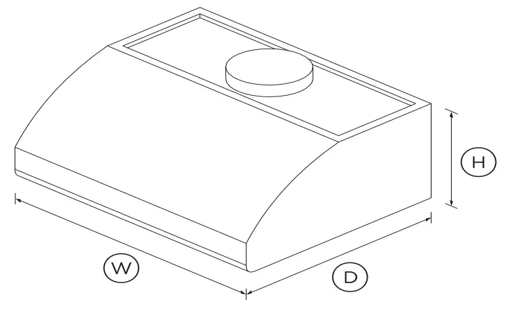 Fisher Paykel 30 Wall Range Hood Stainless Steel - DIMENSIONS
