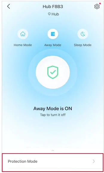 Tp Link H100 Tapo Smart IoT Hub with Chime - Set Protection Mode 3