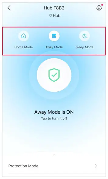Tp Link H100 Tapo Smart IoT Hub with Chime - Set Protection Mode 6