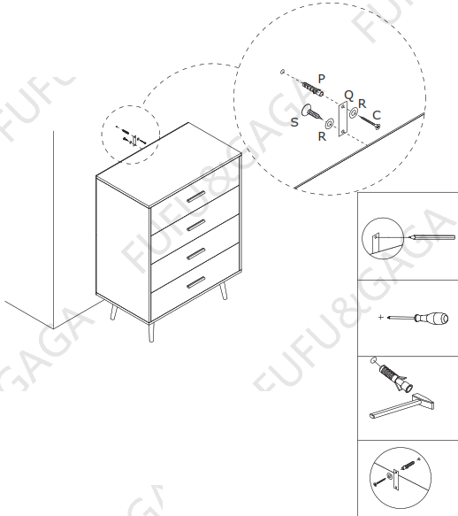homedepot 4-Drawers Black Wood Chest of Drawer Accent Storage - fig32
