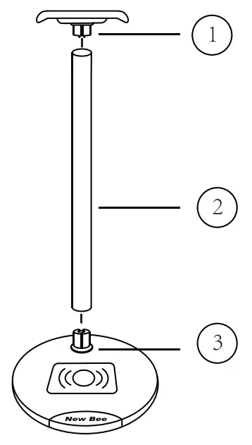 New Bee NB Z4 Headphone Stand with Fast Wireless Charger - fig