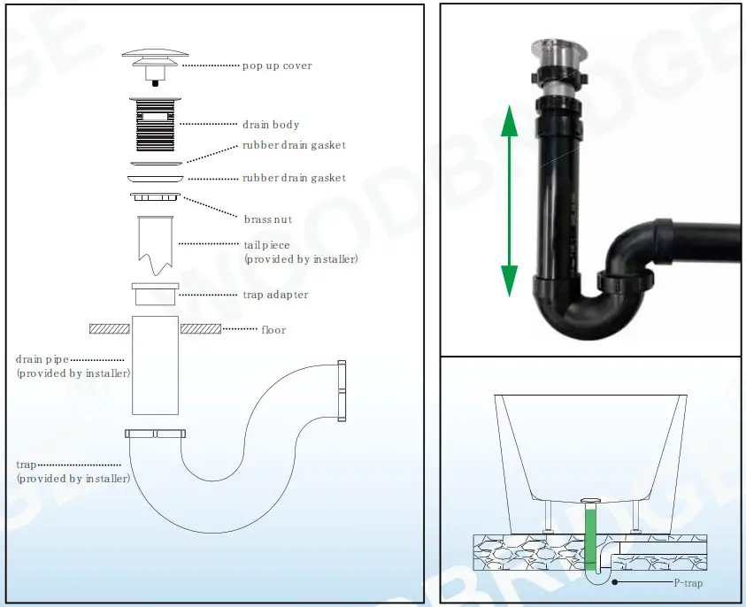WOODBRIDGE Freestanding Bathtub - Installation with underfloor Access 4